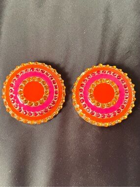 Lindsey Phillips Switchflops ‘Gabby’ Interchangeable Snaps Orange & Pink